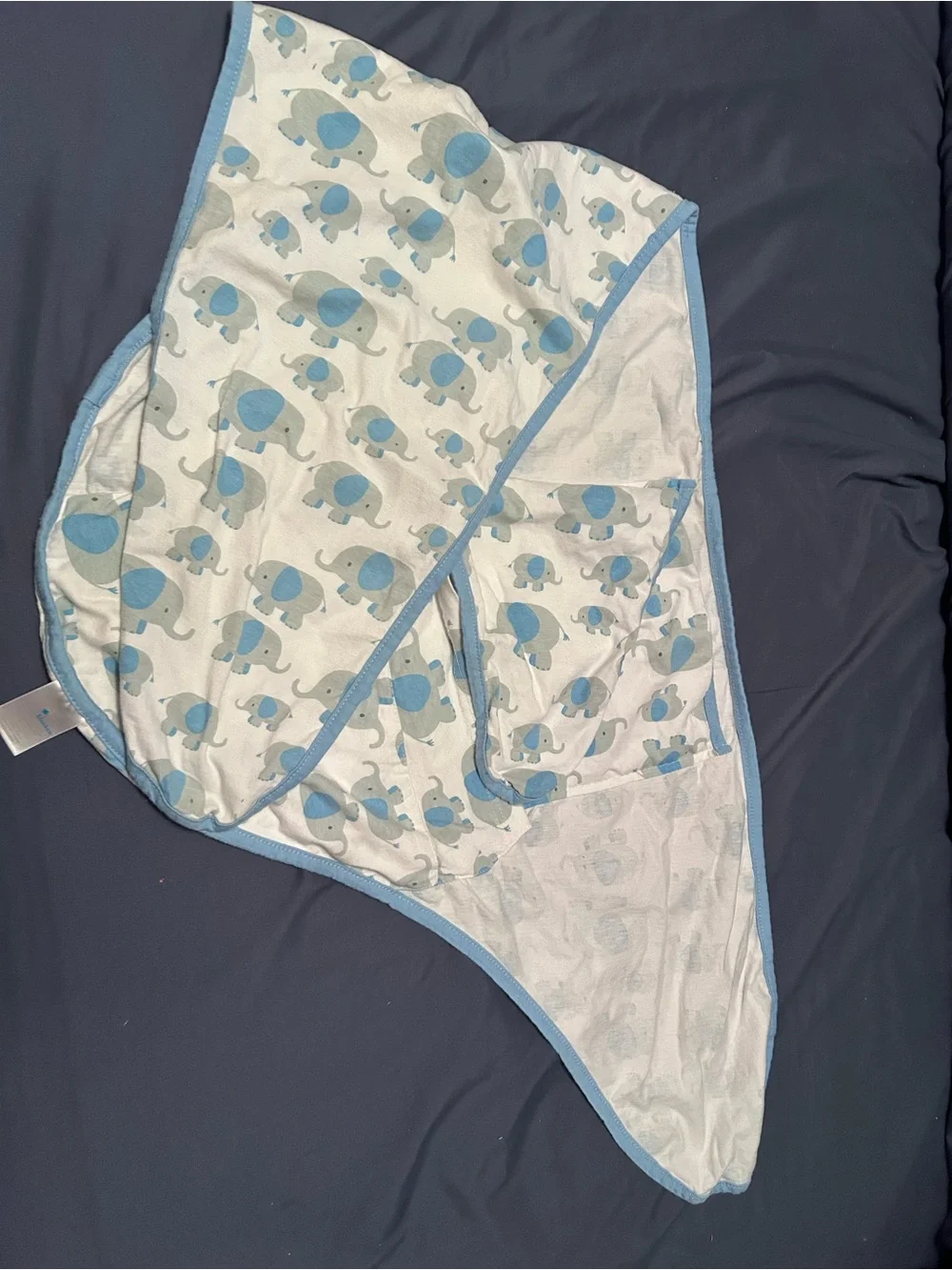 Blue & White Elephant miracle Swaddle Blanket